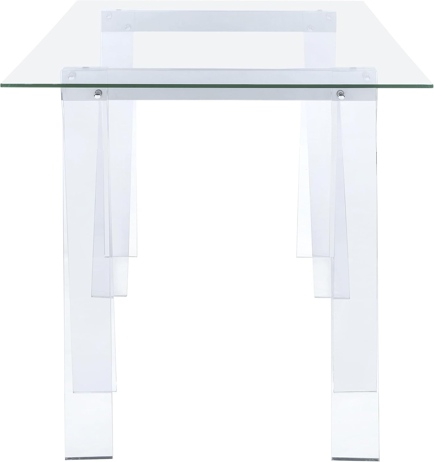 ✨ Clear Modern Writing Desk 🖥️ Minimalist Glass Top Office Table For Stylish Home Workspaces