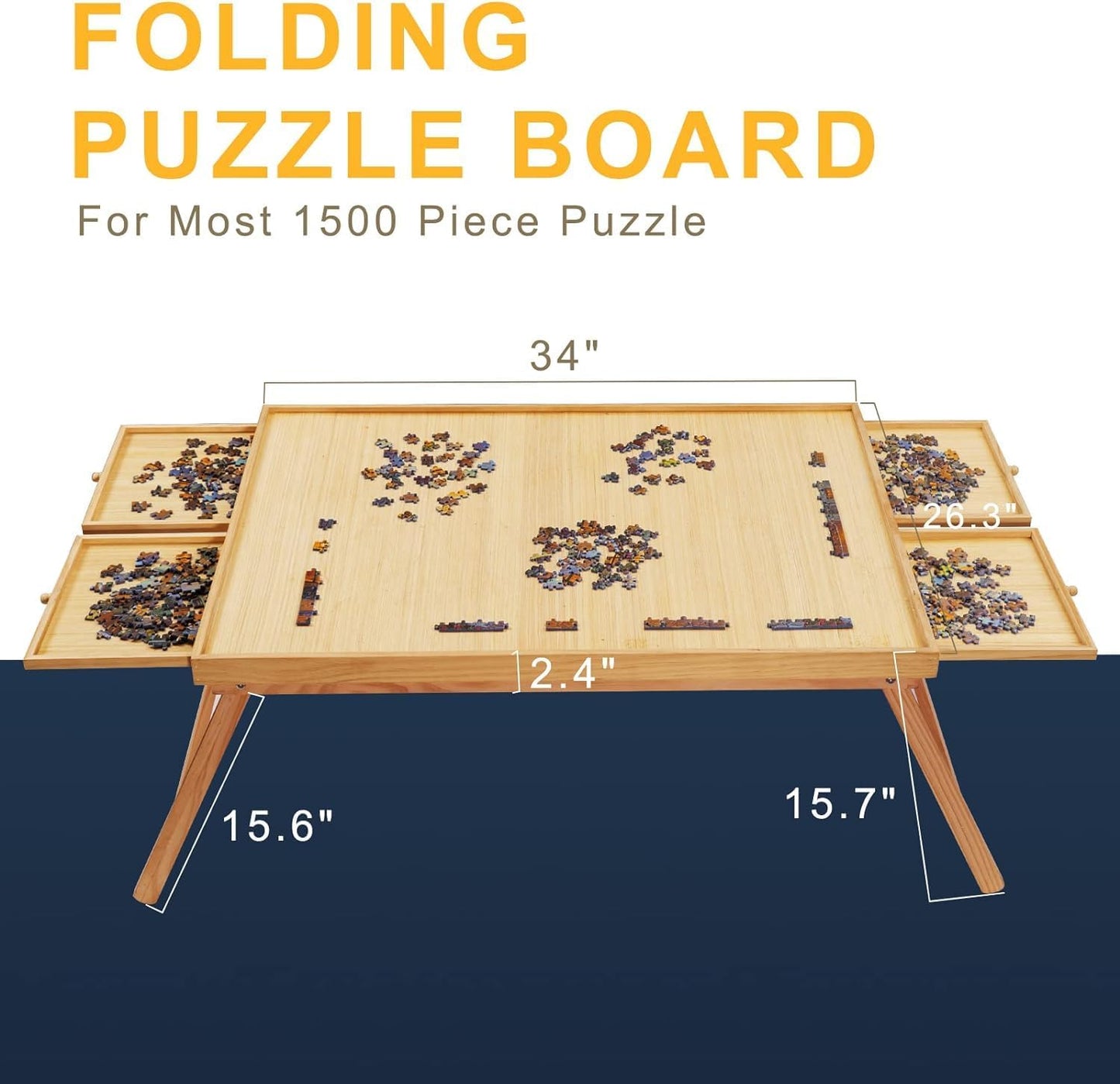 🧩 Cozy Puzzle Station Table ✨ Foldable Wooden Jigsaw Board With Storage Drawers & Protective Cover