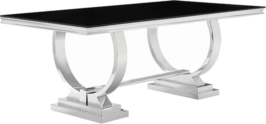 ✨ Modern Silver Dining Table 🍽️ Elegant Contemporary Kitchen Table For Stylish Home Gatherings