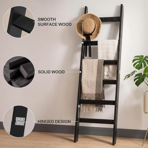 🪵 CozyLadder™ Farmhouse Blanket Ladder – Rustic Decorative Throw Blanket Rack For A Warm & Stylish Home ✨