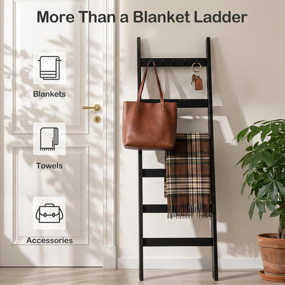 🪵 CozyLadder™ Farmhouse Blanket Ladder – Rustic Decorative Throw Blanket Rack For A Warm & Stylish Home ✨