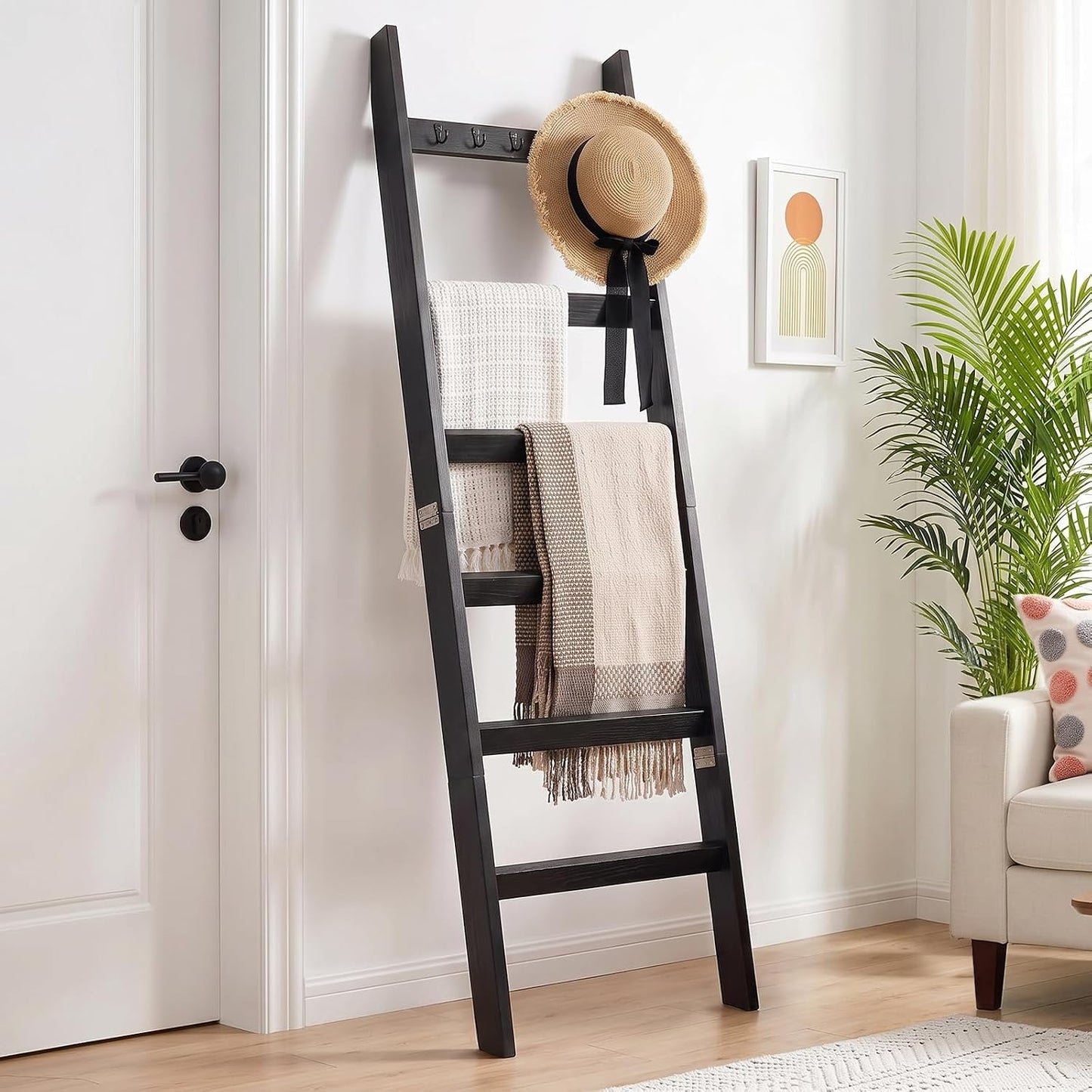 🪵 CozyLadder™ Farmhouse Blanket Ladder – Rustic Decorative Throw Blanket Rack For A Warm & Stylish Home ✨