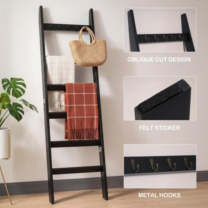 🪵 CozyLadder™ Farmhouse Blanket Ladder – Rustic Decorative Throw Blanket Rack For A Warm & Stylish Home ✨