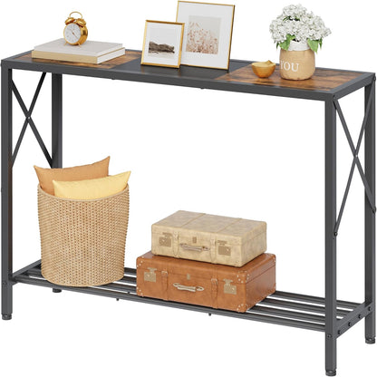 🏡 Rustic Industrial Console Table ✨ Stylish Entryway Storage Table For A Warm & Organized Home