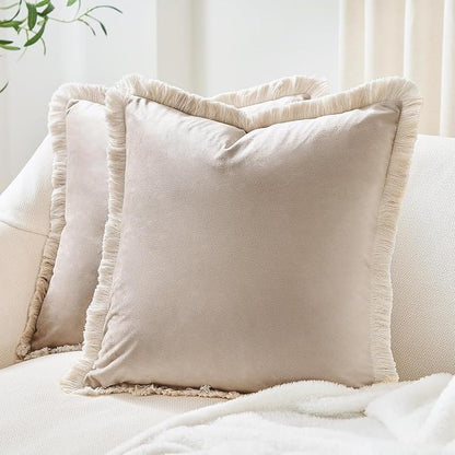 Set of 4 Soft Velvet Decorative Pillow Covers