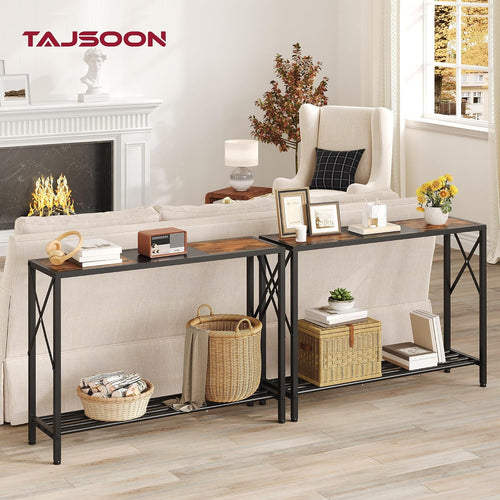 🏡 Rustic Industrial Console Table ✨ Stylish Entryway Storage Table For A Warm & Organized Home