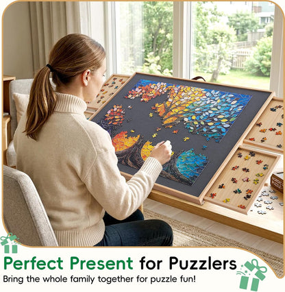 🧩 Ultimate Puzzle Table For Adults ✨ Rotating & Tilting Jigsaw Board With Storage Drawers