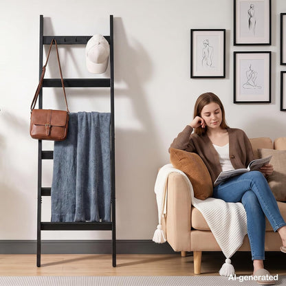 🪵 CozyLadder™ Farmhouse Blanket Ladder – Rustic Decorative Throw Blanket Rack For A Warm & Stylish Home ✨