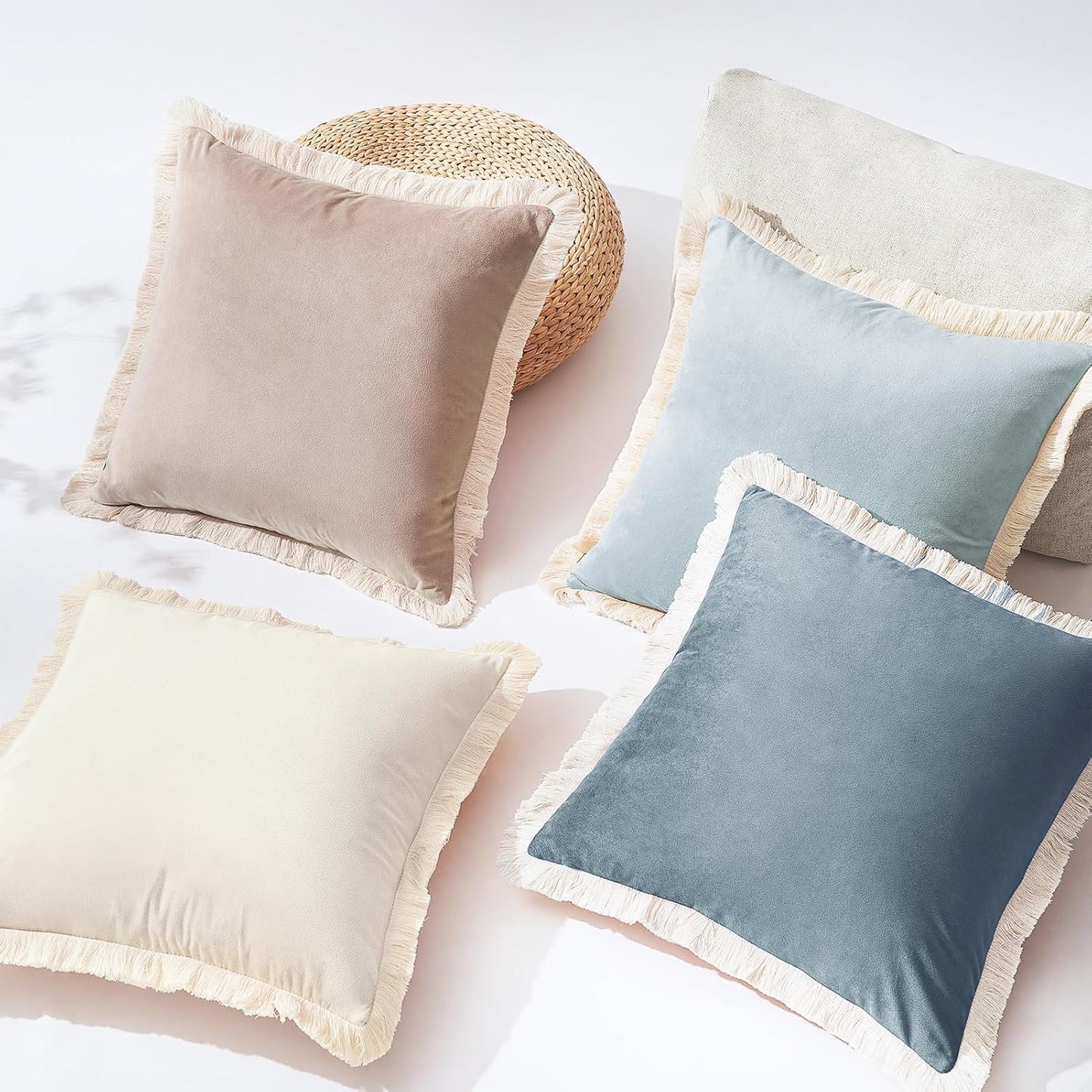 Set of 4 Soft Velvet Decorative Pillow Covers