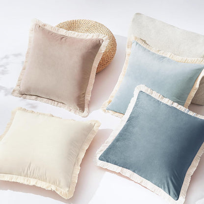 Set of 4 Soft Velvet Decorative Pillow Covers