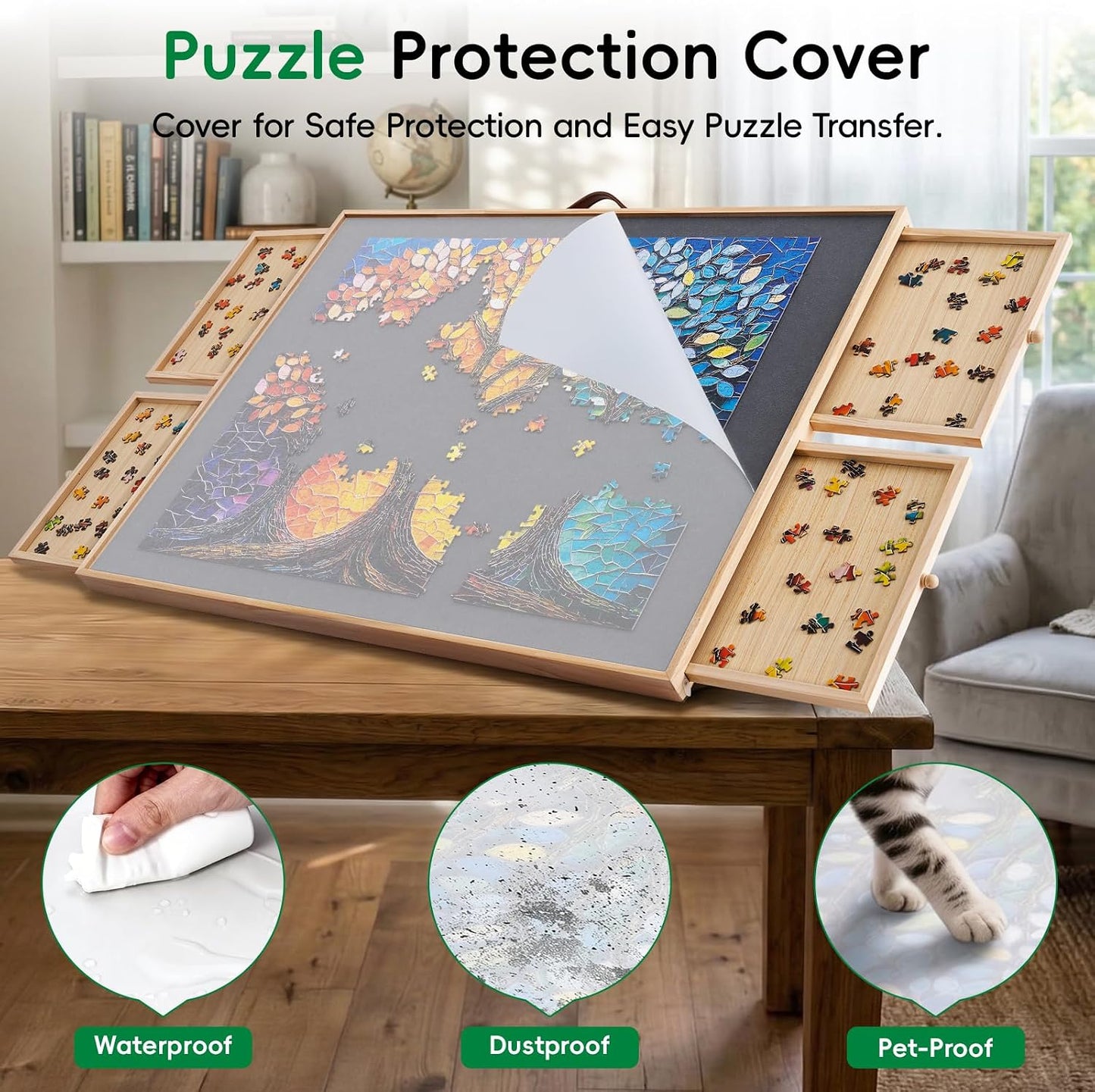 🧩 Ultimate Puzzle Table For Adults ✨ Rotating & Tilting Jigsaw Board With Storage Drawers