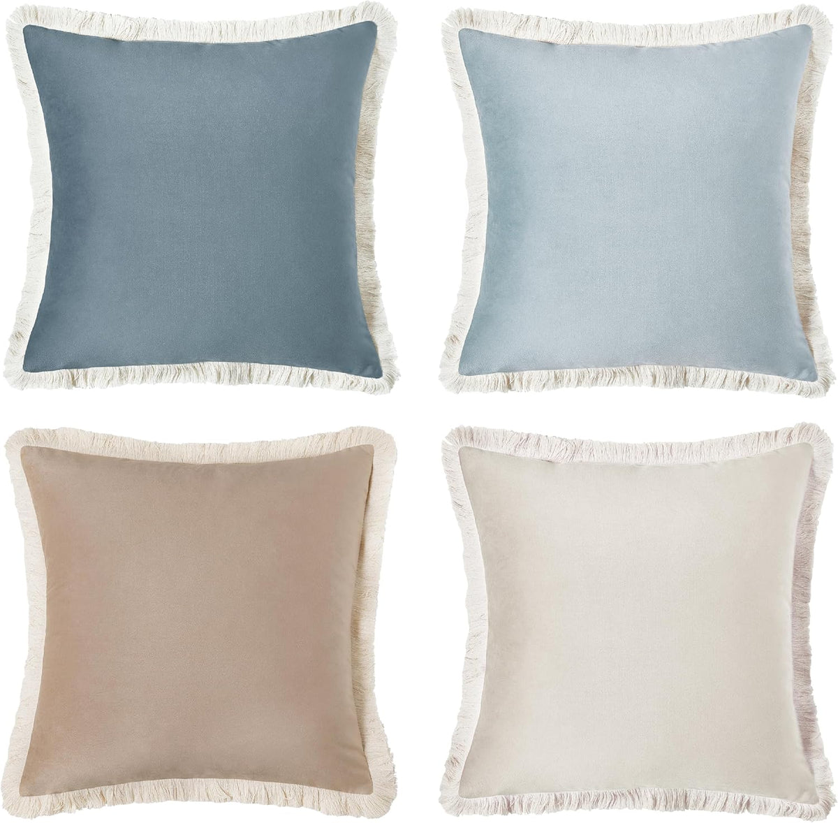Set of 4 Soft Velvet Decorative Pillow Covers