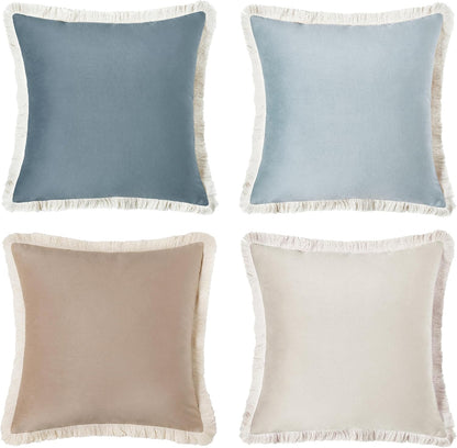 Set of 4 Soft Velvet Decorative Pillow Covers