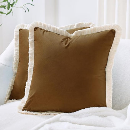 Set of 4 Soft Velvet Decorative Pillow Covers