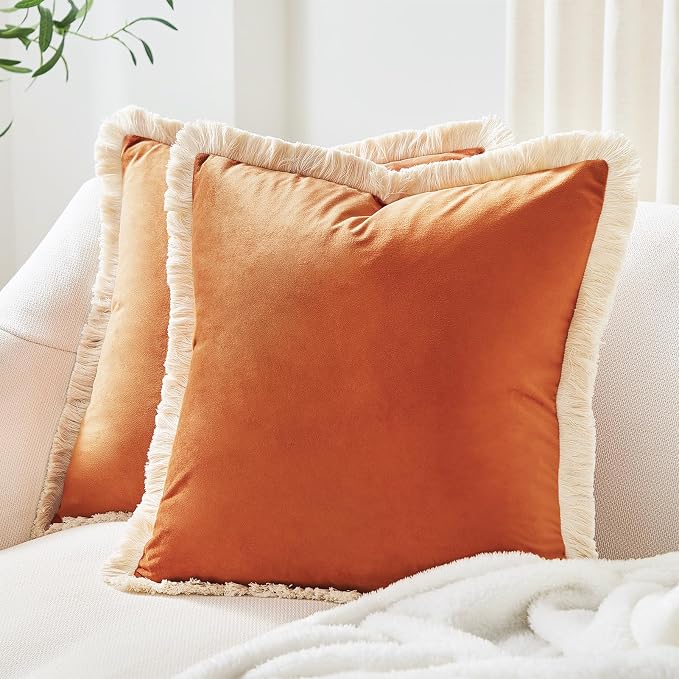 Set of 4 Soft Velvet Decorative Pillow Covers