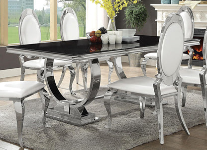 ✨ Modern Silver Dining Table 🍽️ Elegant Contemporary Kitchen Table For Stylish Home Gatherings